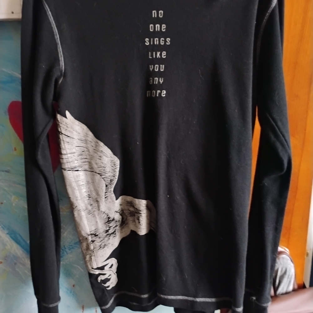 Chris Cornell Black Long-Sleeve Thermal Tour Shirt with White Wing Graphics L